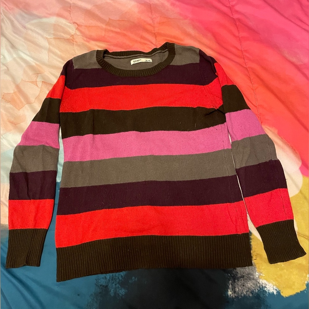 Old Navy Multicolor Striped Sweater - Medium
